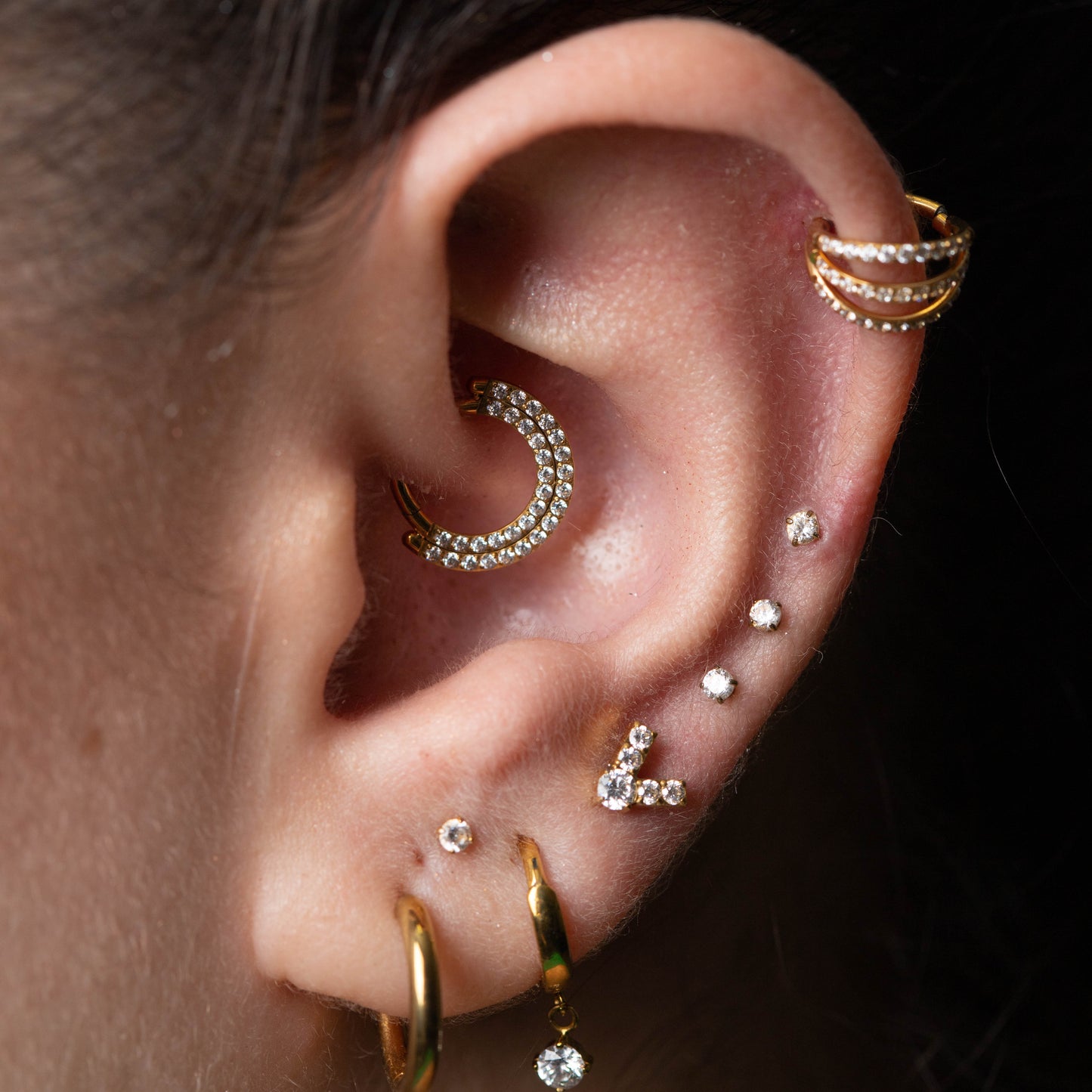 Piercing Lyra PVD Dourado - Titânio