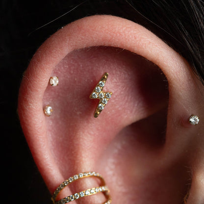 Piercing Volt PVD Dourado - Titânio