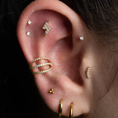 Piercing Volt PVD Dourado - Titânio