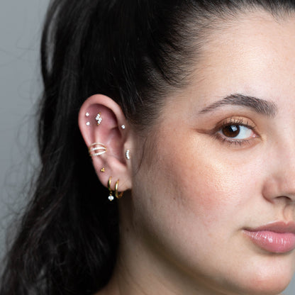 Piercing Triple Charm PVD Dourado - Titânio