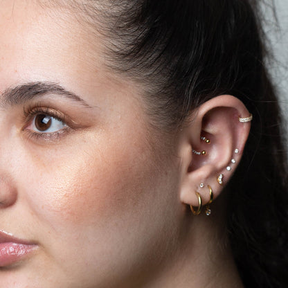 Piercing PVD Gold Moon Crescent- Titânio