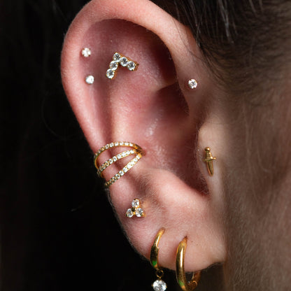 Piercing Mini Adaga PVD Dourado - Titânio