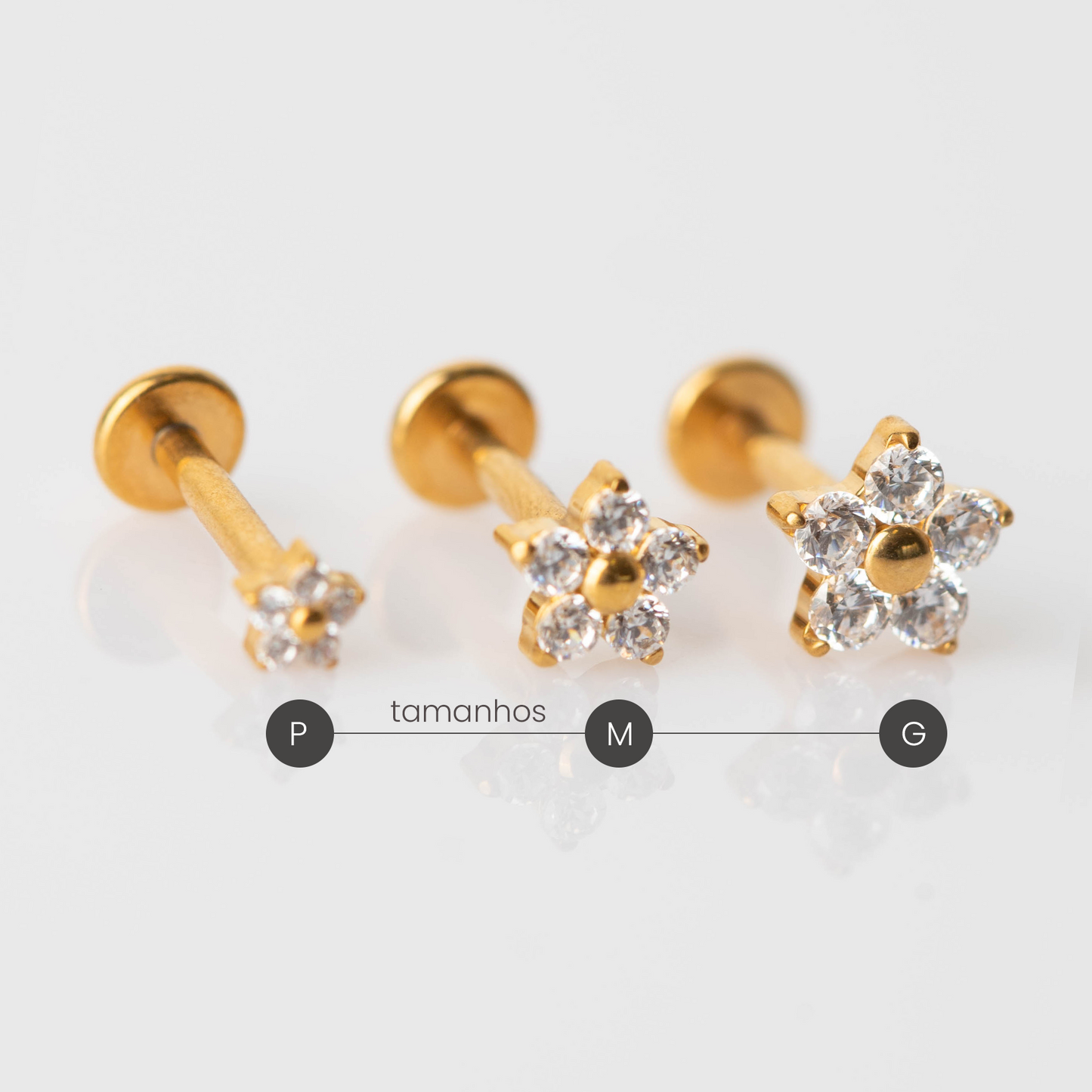 Piercing PVD Gold Star Flower- Titânio