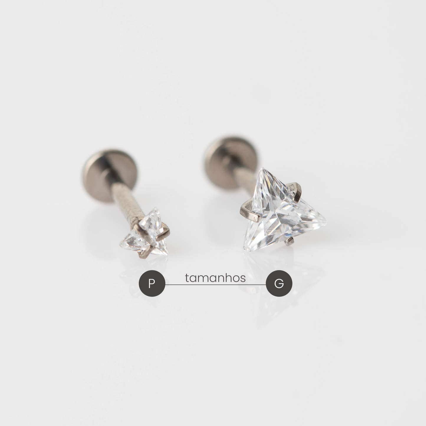 Piercing Ponto de Luz Triângulo- Titânio