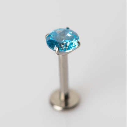 Piercing Ponto de Luz Azul- Titânio