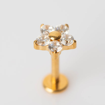 Piercing PVD Gold Star Flower- Titânio