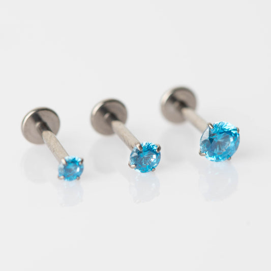 Piercing Ponto de Luz Azul- Titânio