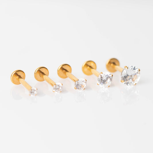 Piercing PVD Gold Ponto de Luz- Titânio