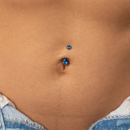 Piercing Pure Belly Azul -Titânio