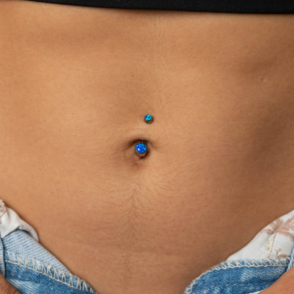 Piercing Pure Belly Ametista Azul -Titânio