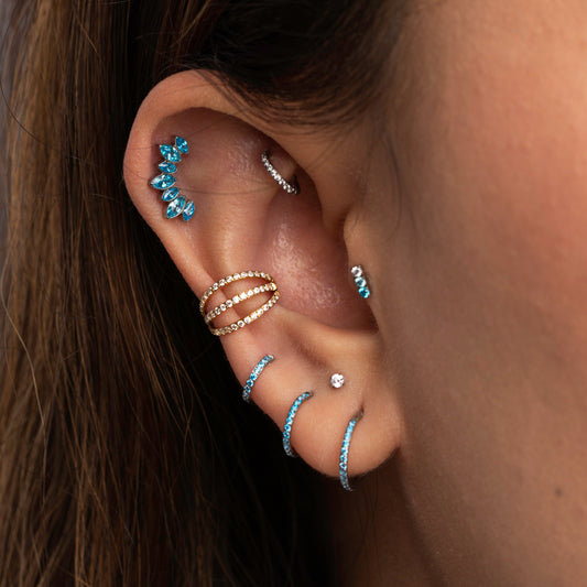 Piercing Argola Unic Azul- Titânio