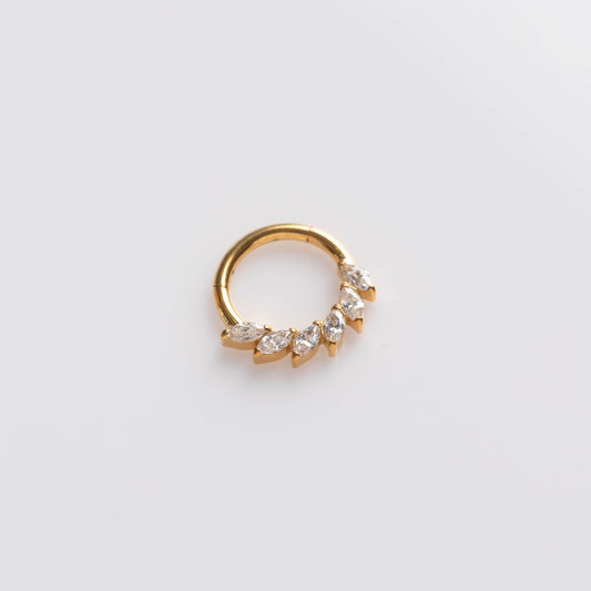 Argola Lumen Crescent Dourado PVD - Titânio