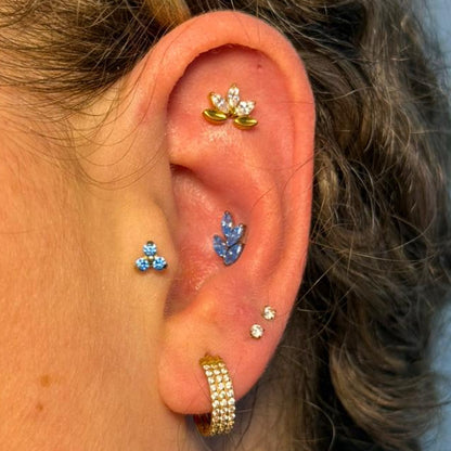 Piercing Branch Azul Sapphire - Titânio