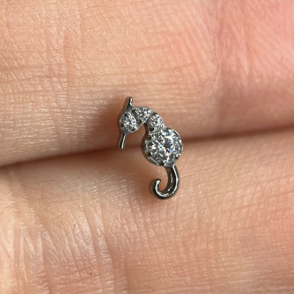 Piercing Cavalo Marinho- Titânio