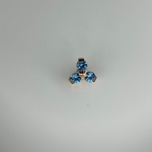Piercing Rosê Gold Grape Azul- Titânio