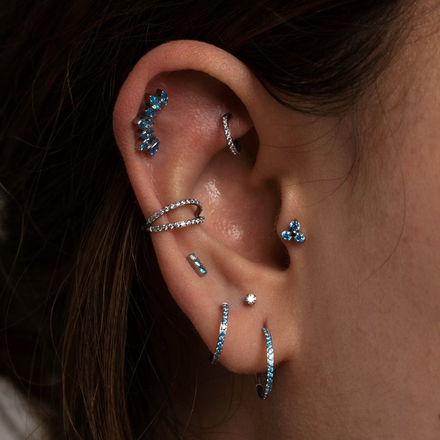 Piercing Ray Azul - Titânio
