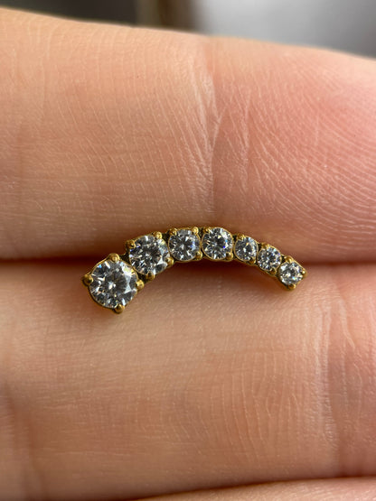 Piercing Comet Dourado PVD - Titânio