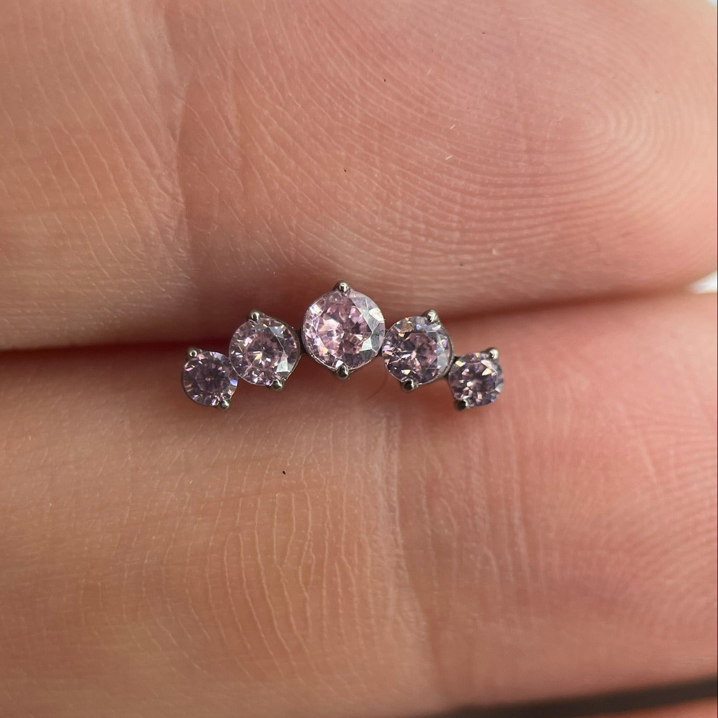 Piercing Crown Rosa - Titânio
