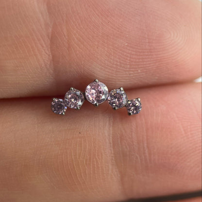 Piercing Crown Rosa - Titânio