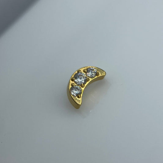Piercing PVD Gold Moon Crescent- Titânio