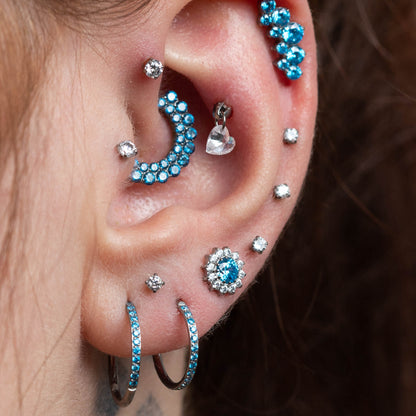 Piercing Argola Unic Azul- Titânio