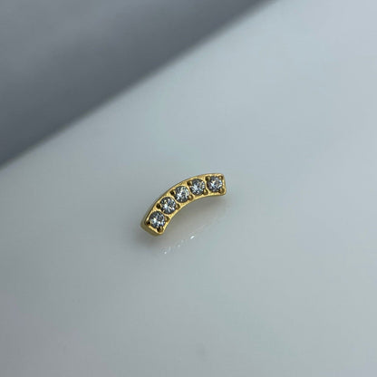 Piercing Mini Curves Dourado PVD - Titânio