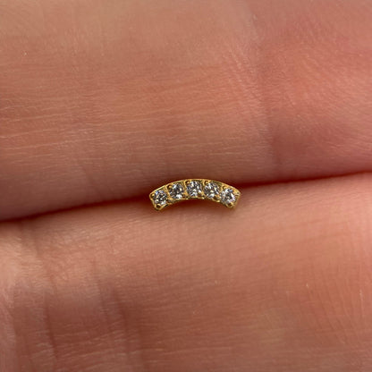 Piercing Mini Curves Dourado PVD - Titânio